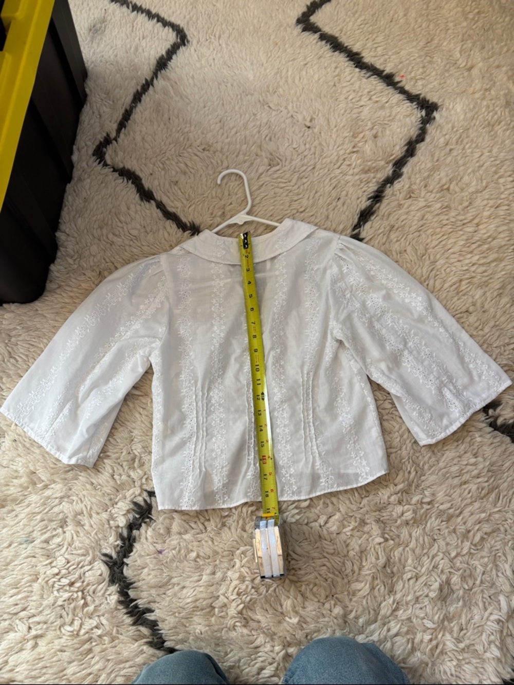 Christy Dawn White Eyelet Button-Front Cotton Blouse - Picture 14 of 16